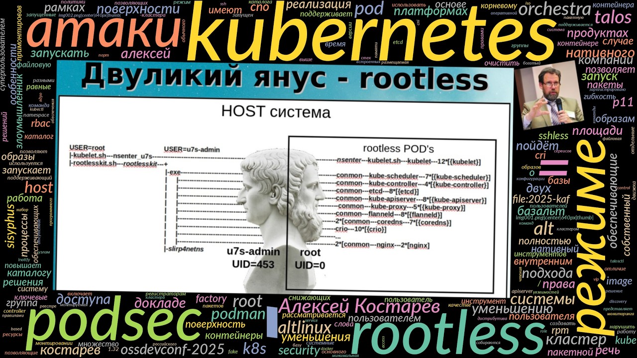 Два подхода к уменьшению поверхности атаки на Kubernetes (Алексей Костарев, OSSDEVCONF-2025)