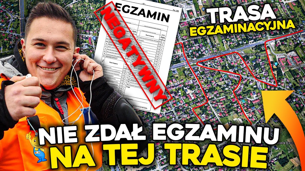 KURSANT OBLAŁ EGZAMIN PAŃSTWOWY NA TEJ TRASIE EGZAMINACYJNEJ BO.. - Odtwarzamy trasę, którą jechał!