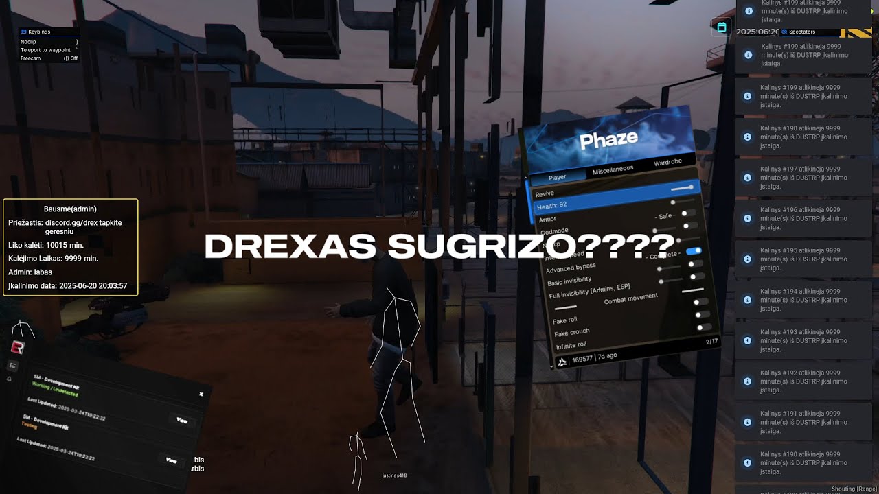FiveM mod menu trolling | prasiunciau nusikaltelius prasisluot