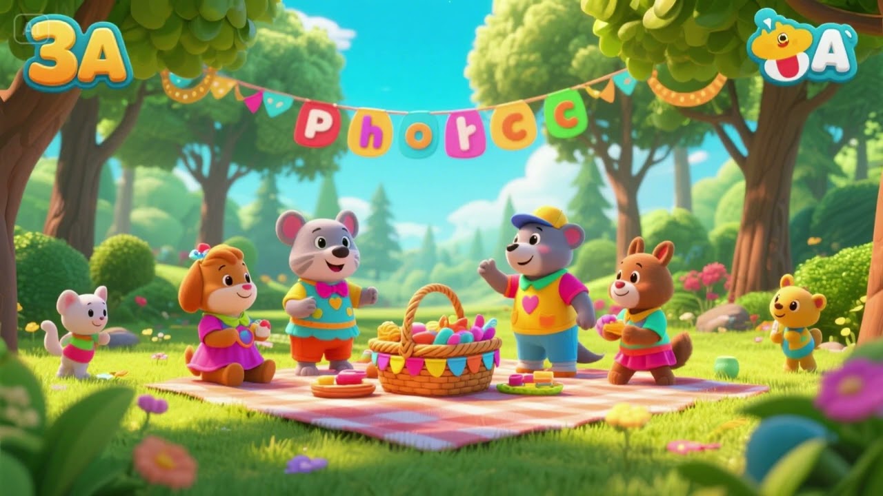 Phonics Picnic with Forest Friends | ABC Learning Song for Kids 🌳🧺🔤