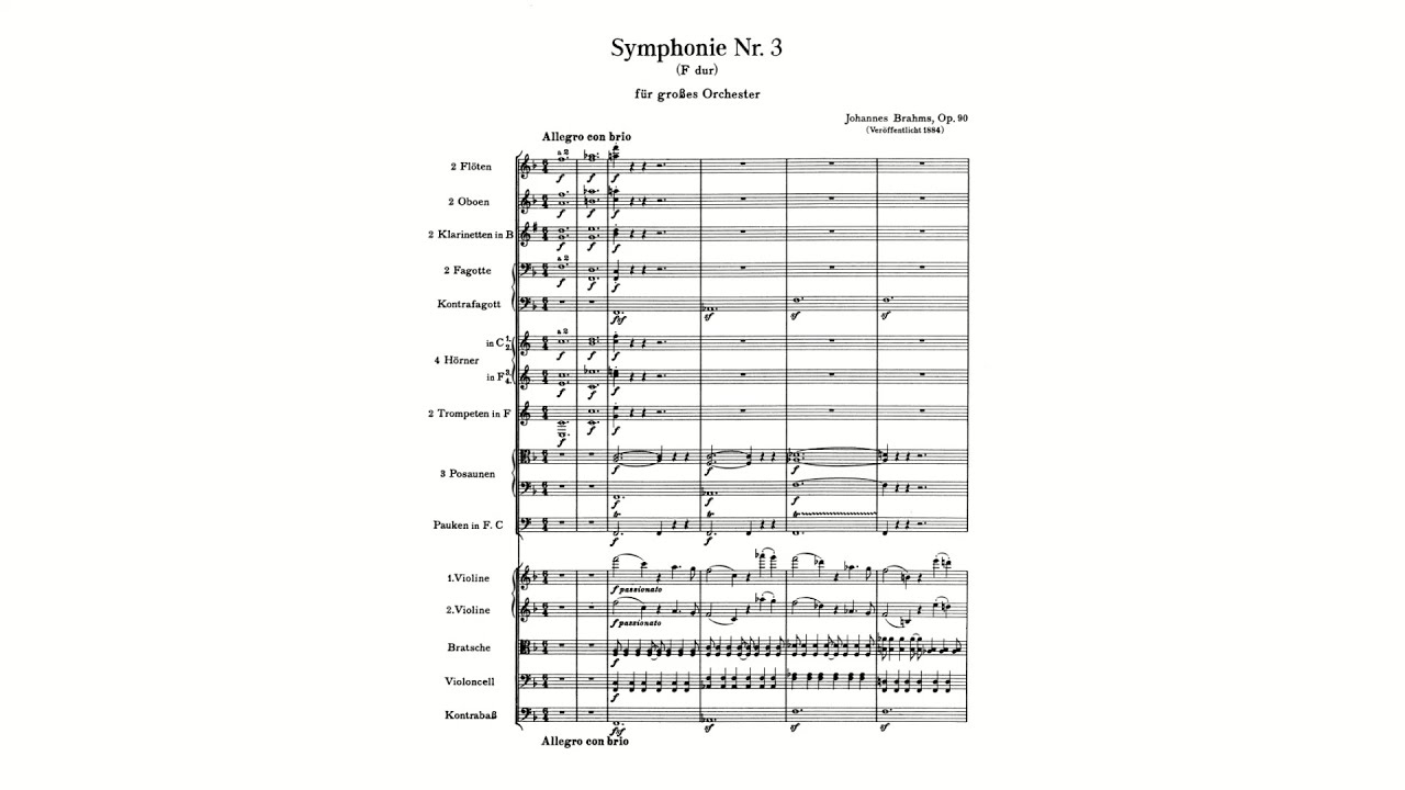 Brahms: Symphony No. 3 in F major, Op. 90 (with Score)