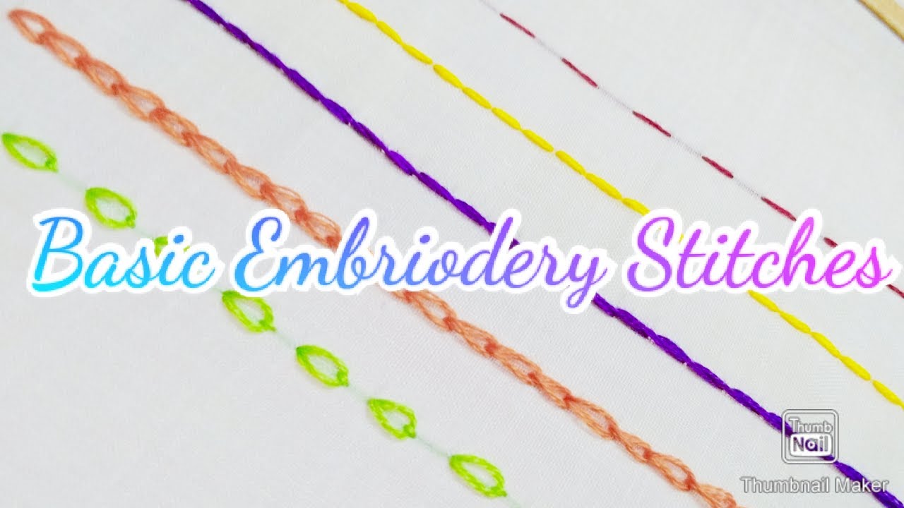Basic embriodery stitches | Hand embriodery stitches for beginners | class-1