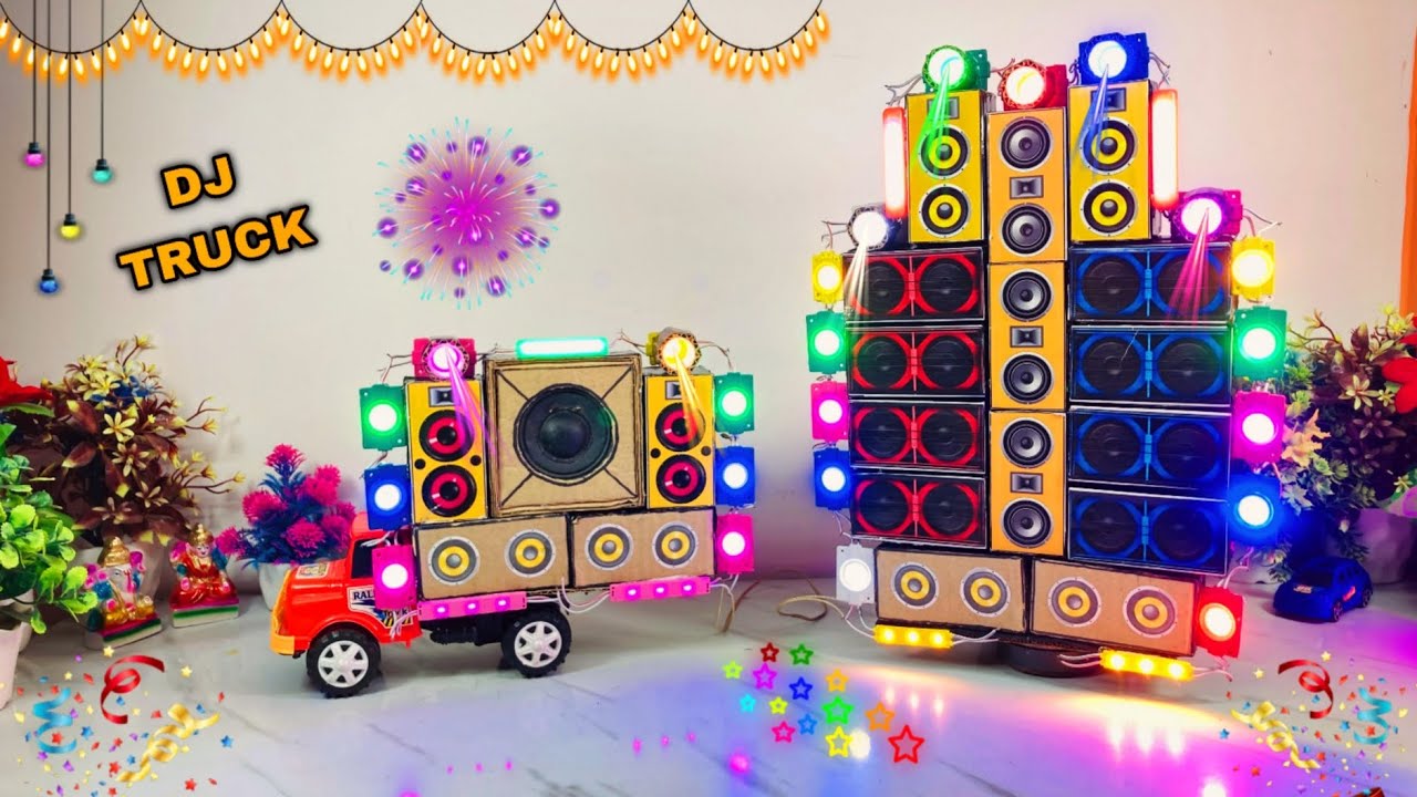 How to Make DIY Mini DJ Truck at Home | Homemade Cardboard DJ Setup with Sharpy Lights | Full Guide