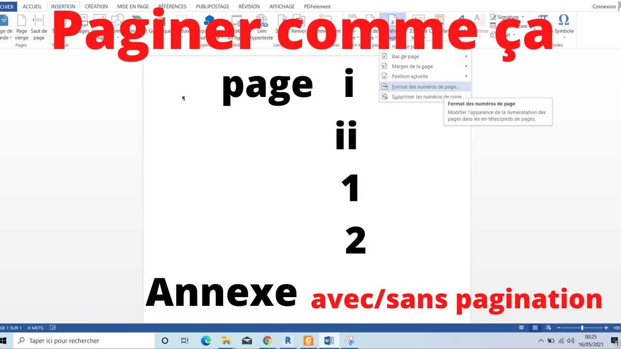 comment paginer différemment un document word