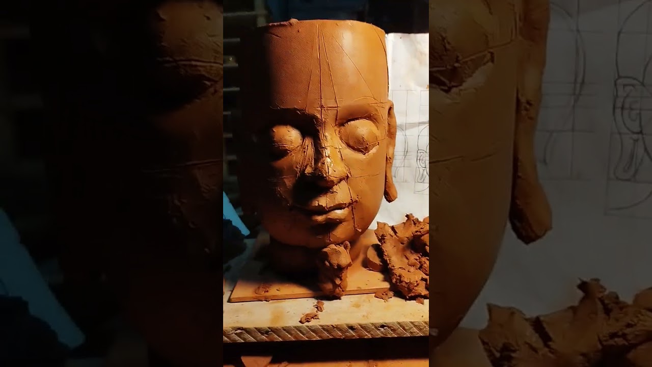 Tara Verde proceso escultórico cerámica modelado cara budismo tibetano