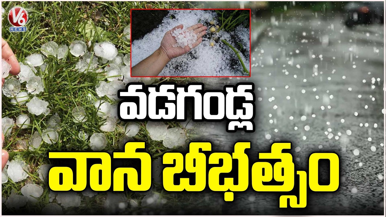 HailStorm Rain Hits Several Districts In Telangana | V6 News