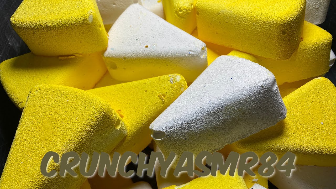 Yellow & White Gym Chalk Slices | Oddly Satisfying | Sleep Aid | ASMR