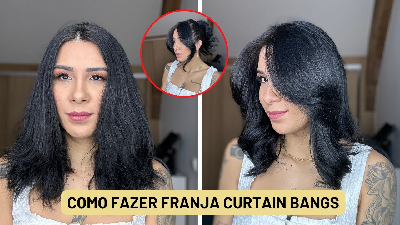 COMO FAZER FRANJA CURTAIN BANGS SOZINHA EM CASA | Por @jessicatthings_