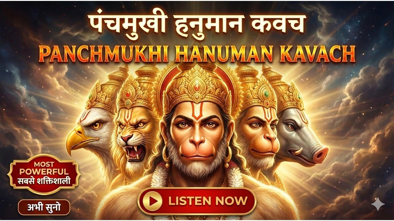 🦧🌺पंचमुखी हनुमान कवच | Panchmukhi Hanuman Kavach | 🔱Powerful Protection Prayer | Hanuman Stotram 🔱🙏