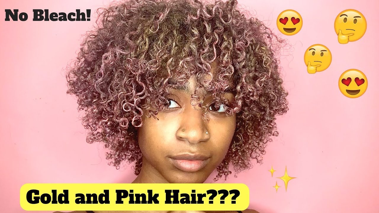 Watch Me Color My Natural Hair GOLD  & PINK with NO BLEACH | Mofajang Hair Paint Wax