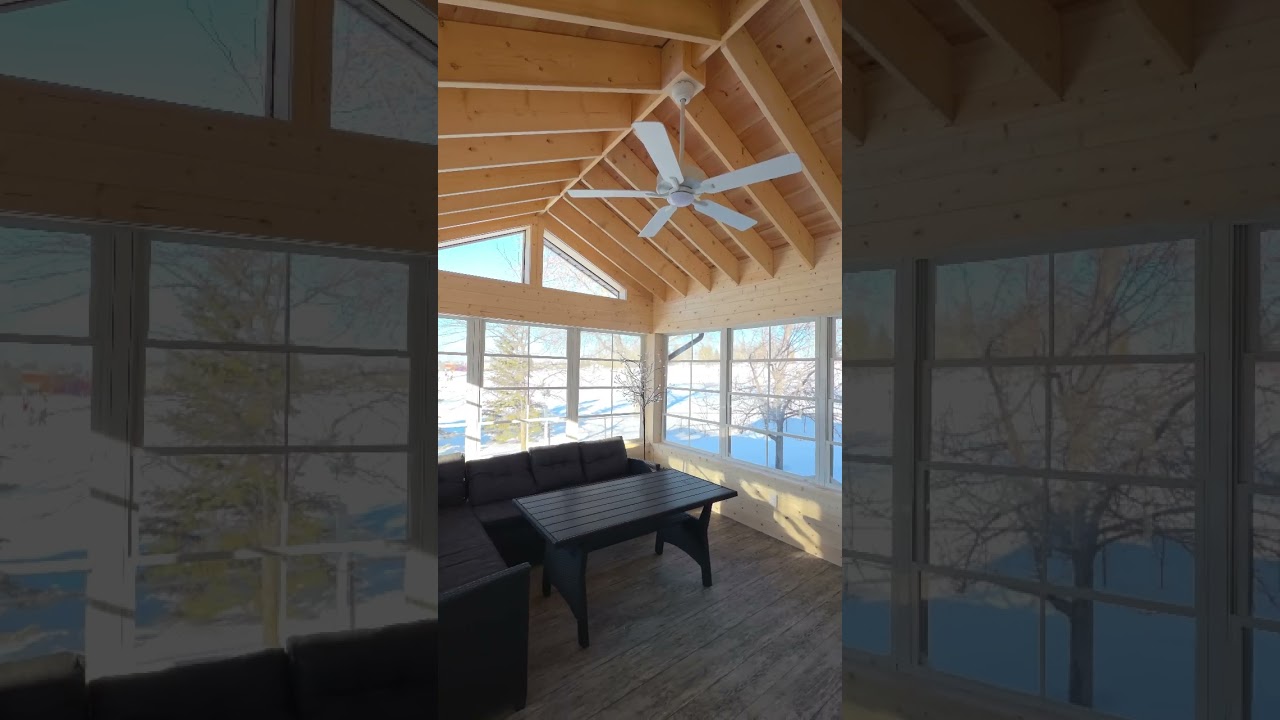 Slow Mornings Start Here | 3 Season Sunroom #customsunroom #deckbuilder