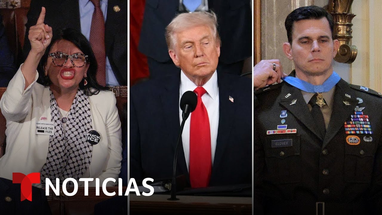 Tensión, premios y peleas hubo en el discurso de Trump del Estado de la Nación | Noticias Telemundo