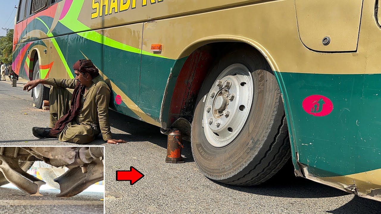 Front Axle Failure on Passenger Bus | Emergency Roadside Repair