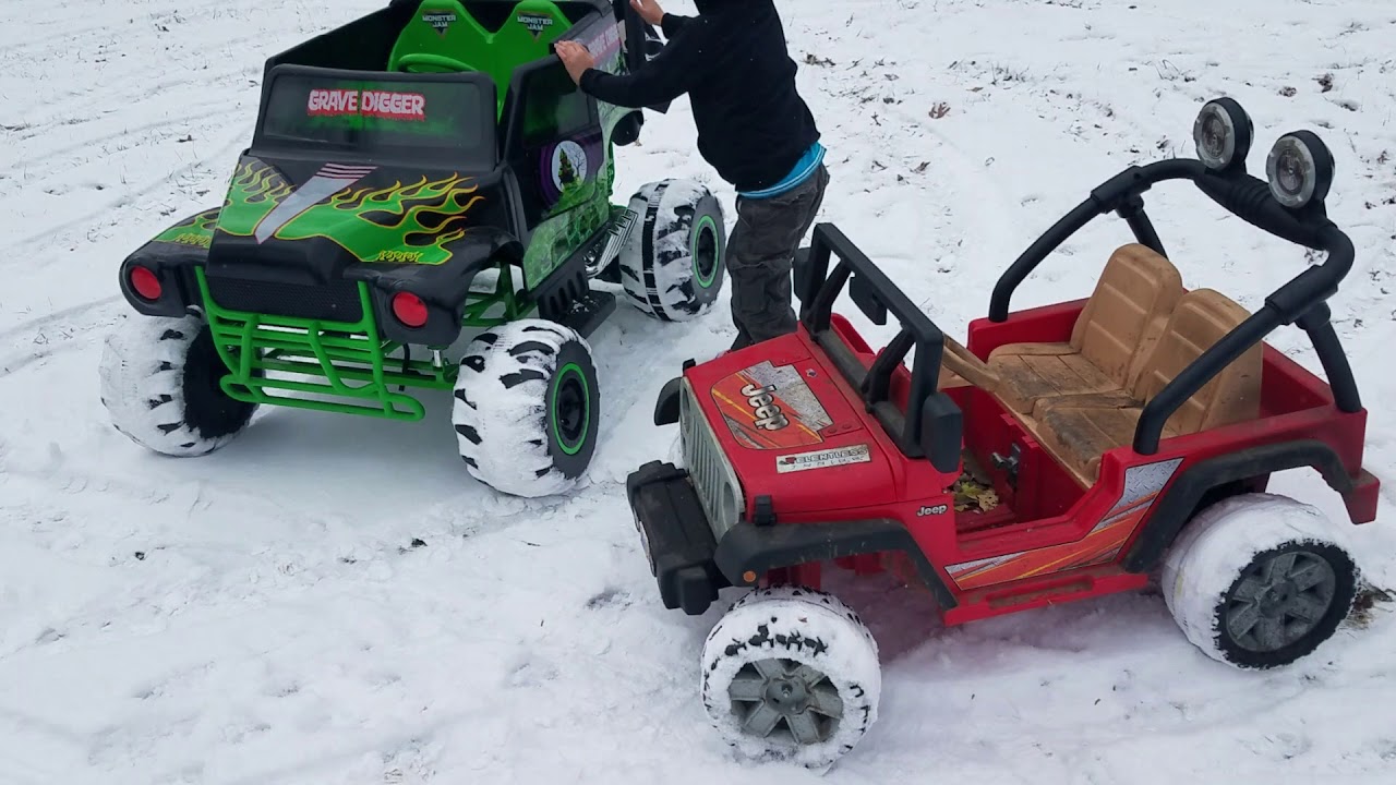 24v GRAVE DIGGER in the snowwwwww
