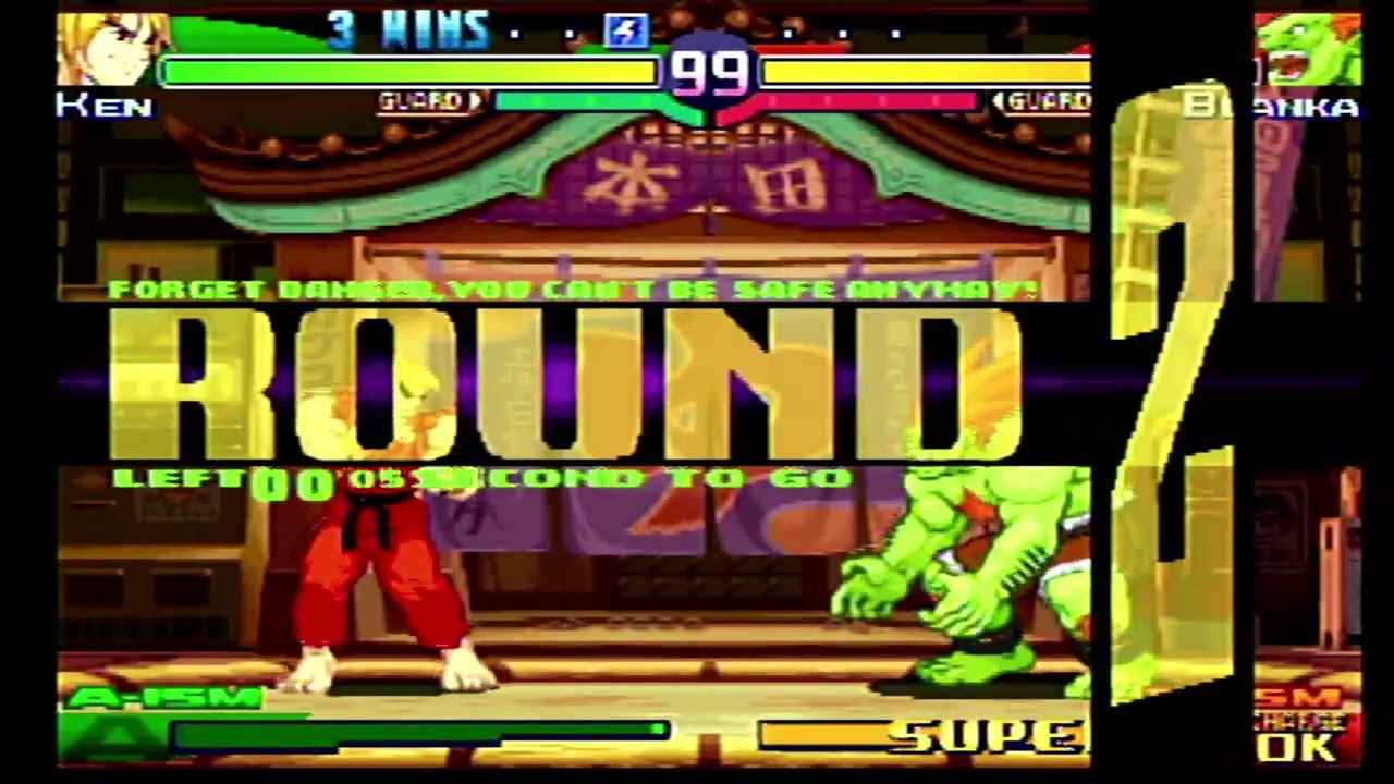 Street Fighter Alpha 3(Dreamcast)-Ken vs Blanka