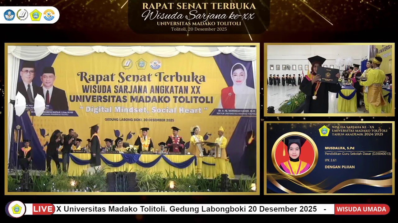 RAPAT SENAT TERBUKA & WISUDA SARJANA KE-XX UNIVERSITAS MADAKO TOLITOLI TAHUN AKADEMIK 2024/2025 2