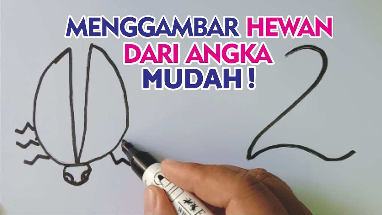 CARA MENGGAMBAR DARI ANGKA MENJADI HEWAN !!! MUDAH & KEREN