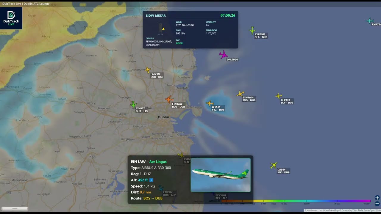 🔴Crosswinds - Dublin Airport Live ATC & Aircraft Tracking | Real-Time Arrivals & Radar 11/03/2026