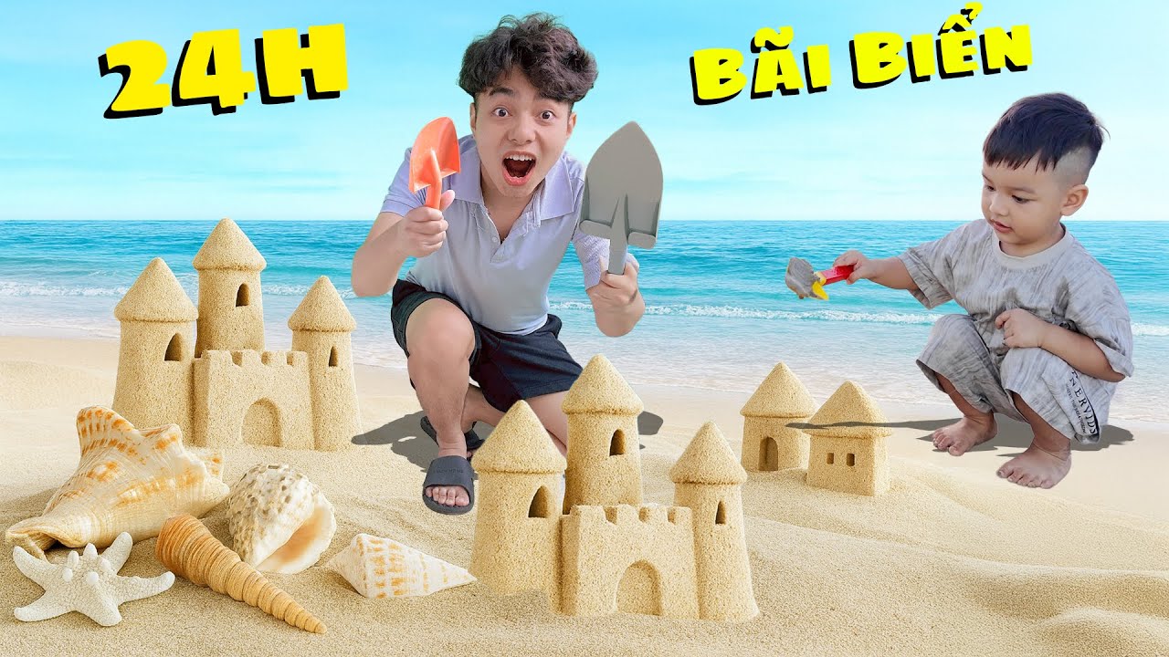 Thắng Tê Tê Thử Thách 24h Xây Ngôi Nhà Bằng Cát ở Ngoài Bờ  Biển