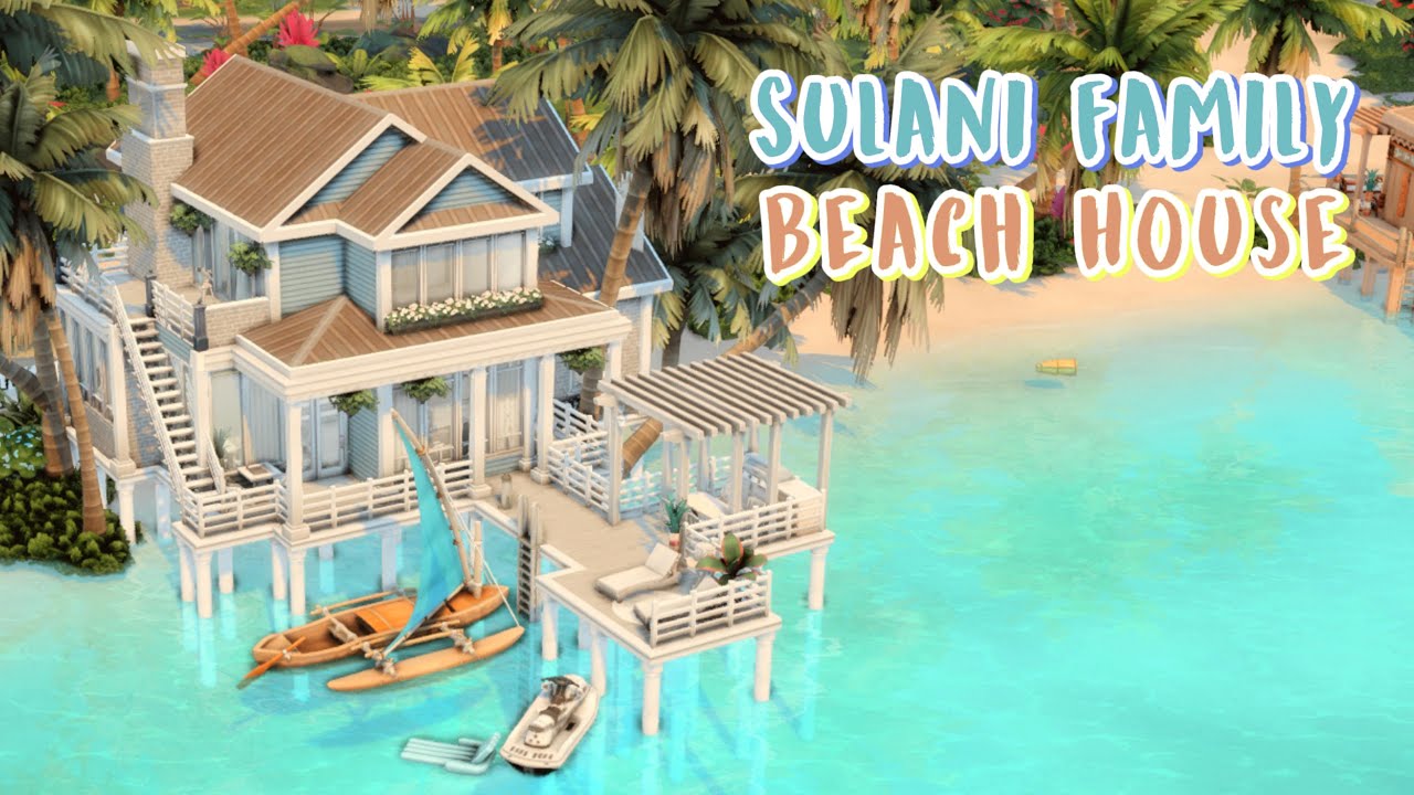 Sulani Family Beach House  || (no CC) The Sims 4 Speed Build