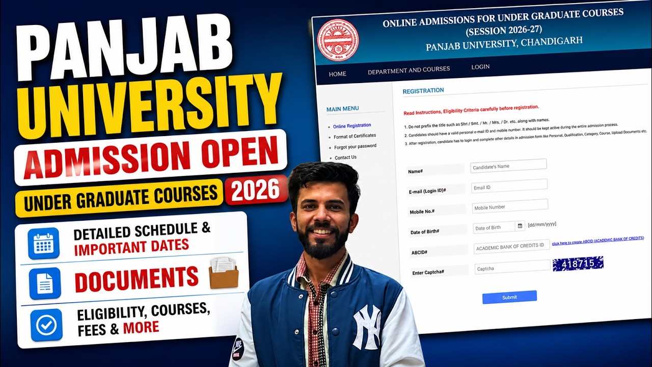 Admission open in panjab university chandigarh| Detailed schedule & important dates| Documents|