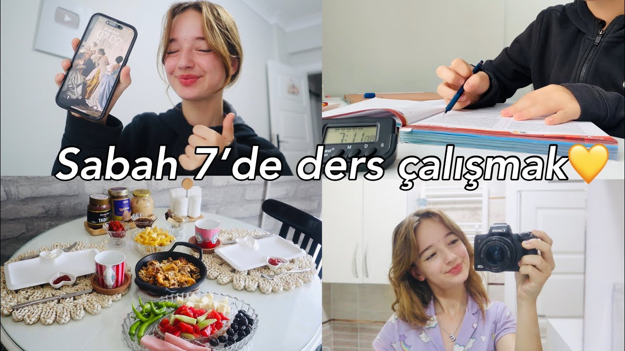 SABAH 7’DE UYANIP DERS ÇALIŞMAK⭐️Ecre Ay