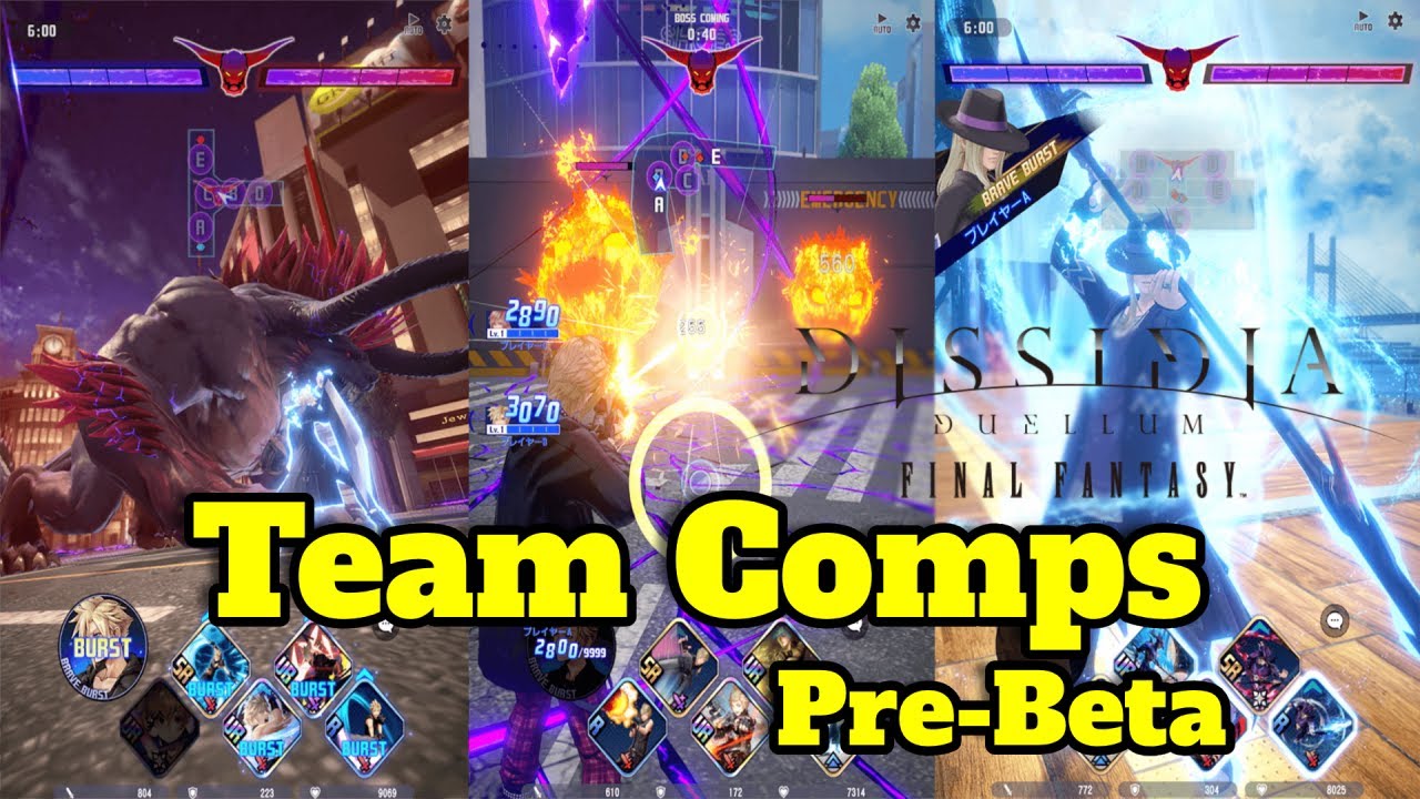 Составы команд PREBETA для командных сражений 3 на 3 в Dissidia Duellum Final Fantasy! | DDFF