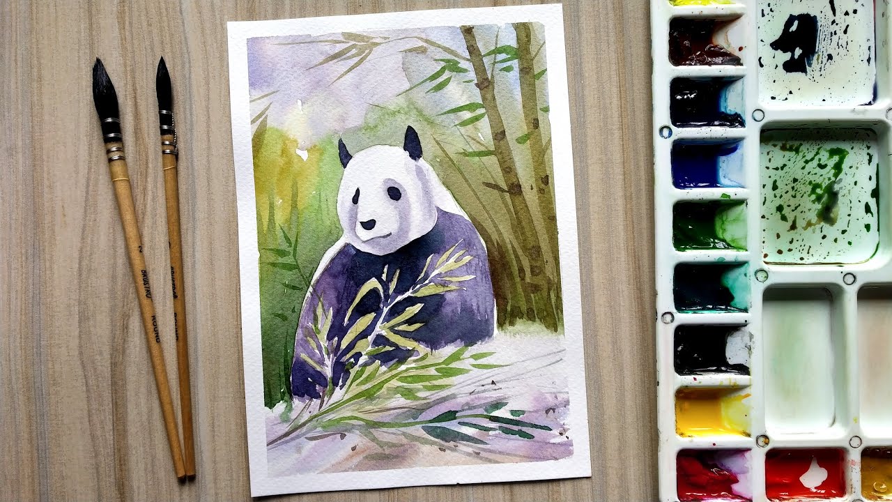 How to Paint a Panda in Watercolor | Watercolor Painting for Beginners | Paint with David
