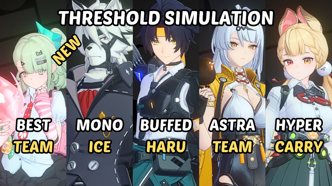 NEW Threshold Simulation ZZZ Yixuan, Miyabi Lycaon, M0 Harumasa, YeShunguang Sunna Zenless Zone Zero