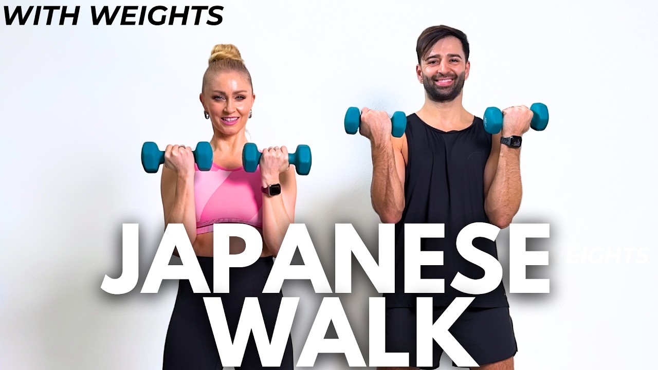 30 min JAPANESE WALKING workout | with weights