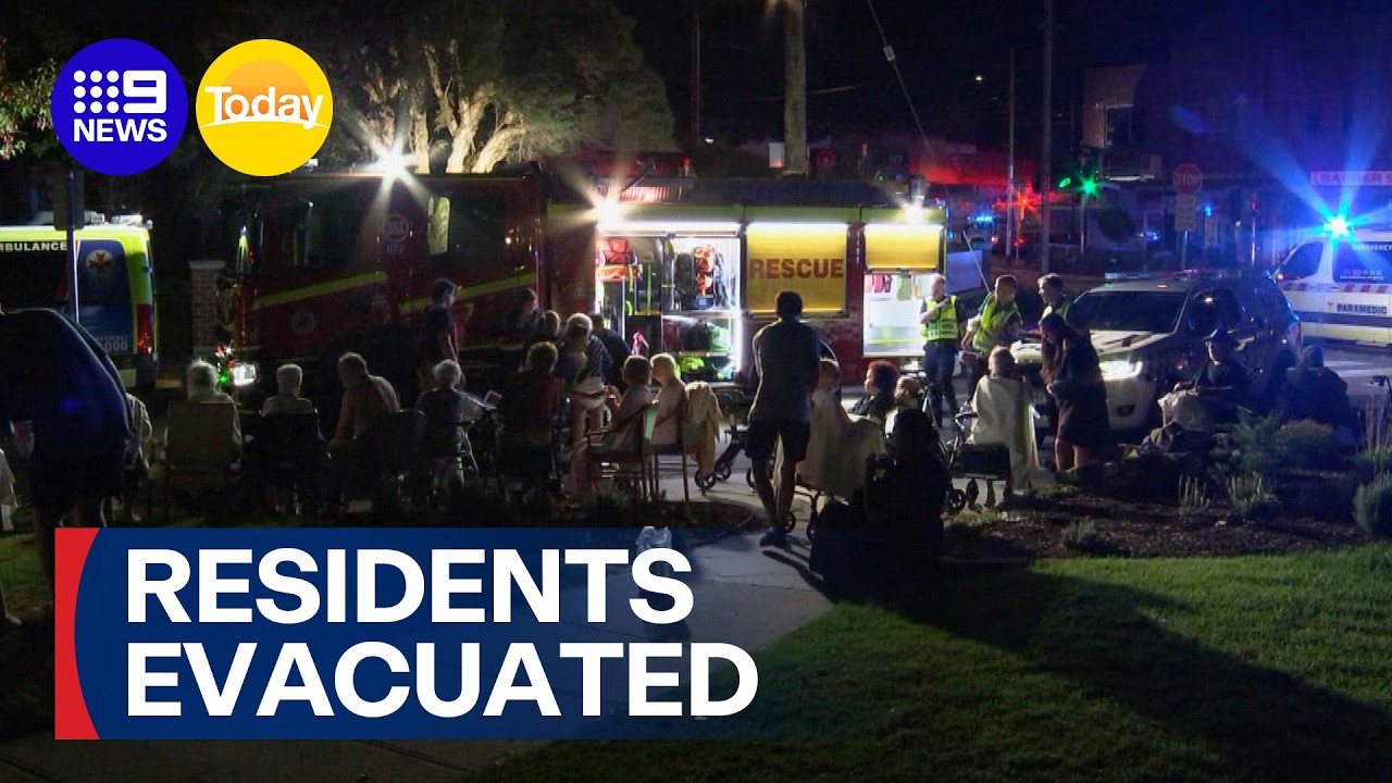 Fire forces dozens of elderly residents to evacuate aged care facility | 9 News Australia