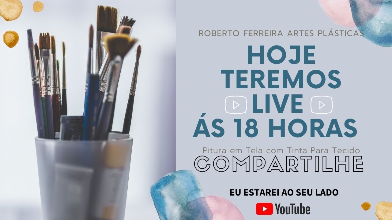 Roberto Ferreira - Live - Vamos Aprender a Pintar em Tecido no Passo a Passo