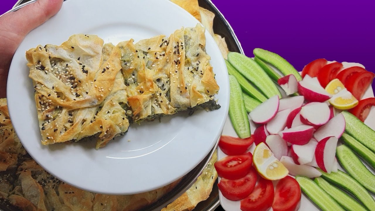برك السبانغ - برك السبانخ - برك تركية بالسبانغ - برك بدون لحم - طعام صحي