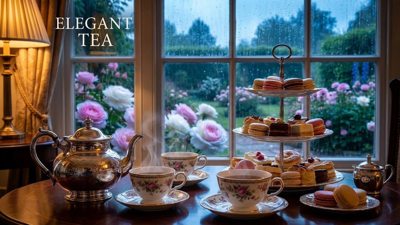 Rainy Regency Ball Ambience | Elegant Tea Party & Classical Music (1 Hour)
