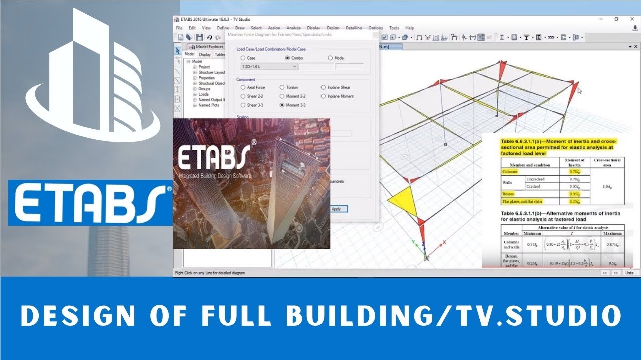 CSI ETABS Course - 17 - Design of Full Building (Concrete) TV Studio | Part 1
