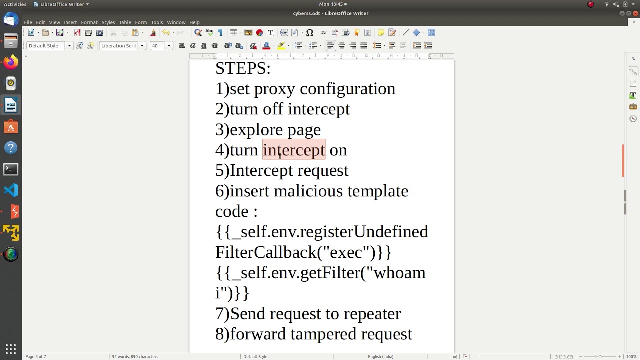 Attack: SSTI  using burpsuite