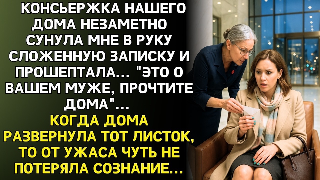 ИСТОРИЯ ДО СЛËЗ: Это о вашем муже шепнула консьержка, передавая записку. Прочитав её, я онемела...