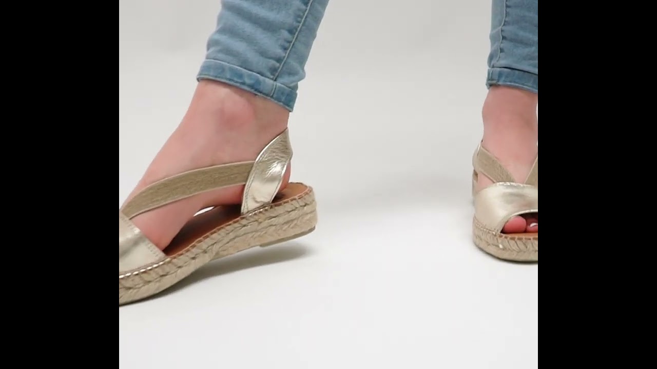 Toni Pons ETNA Ladies Leather Espadrille Sandals Platinum | Shuperb™