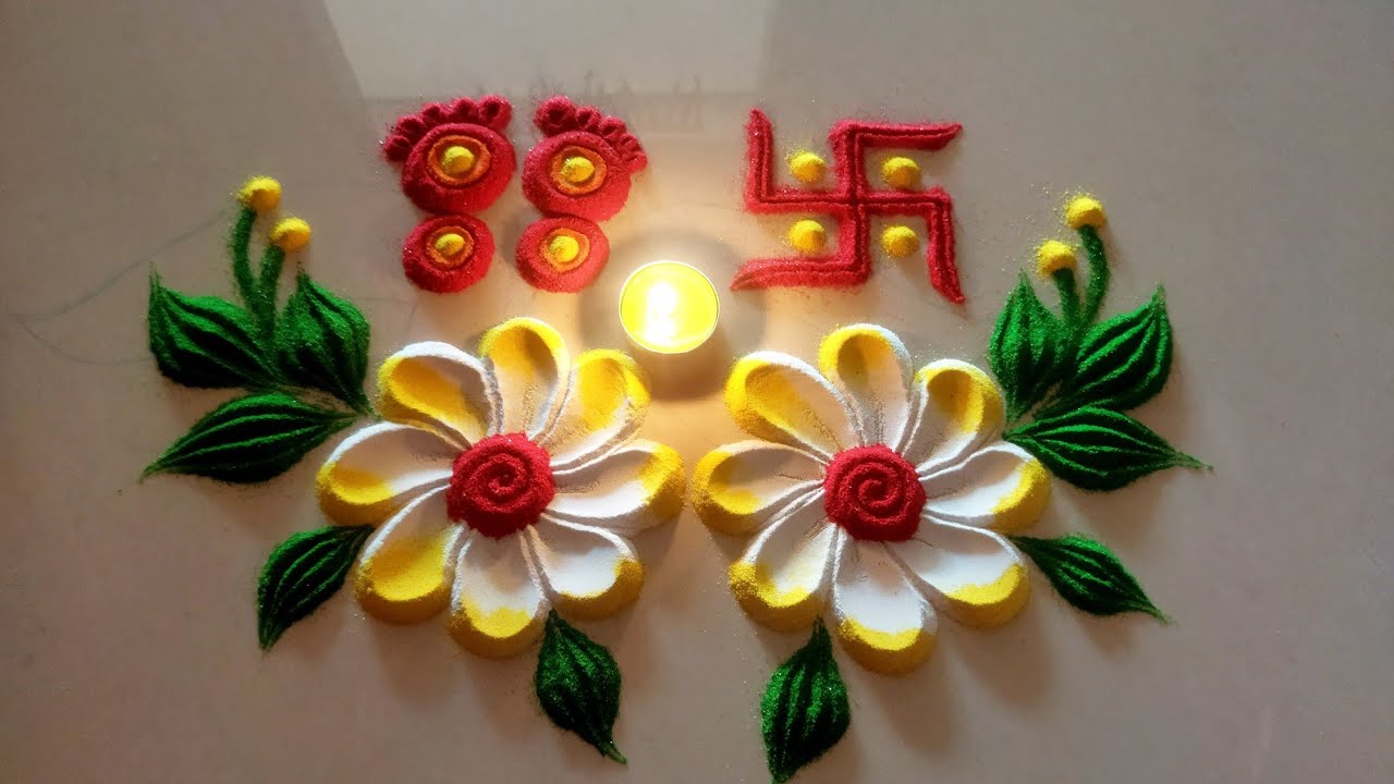 Diwali & dhanteras rangoli|| durga puja rangoli designs. Festival rangoli.