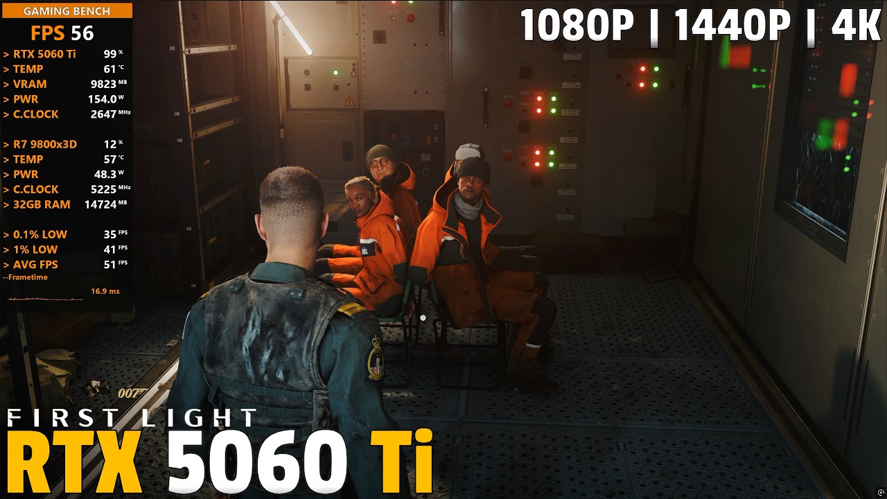 007 First Light: RTX 5060 Ti 16GB | 1080p, 1440p, 4k | DLSS 4.5, Multi FG