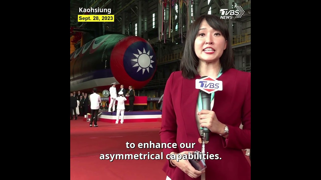 Taiwan launches first domestically made submarine, marking defense milestone #shorts