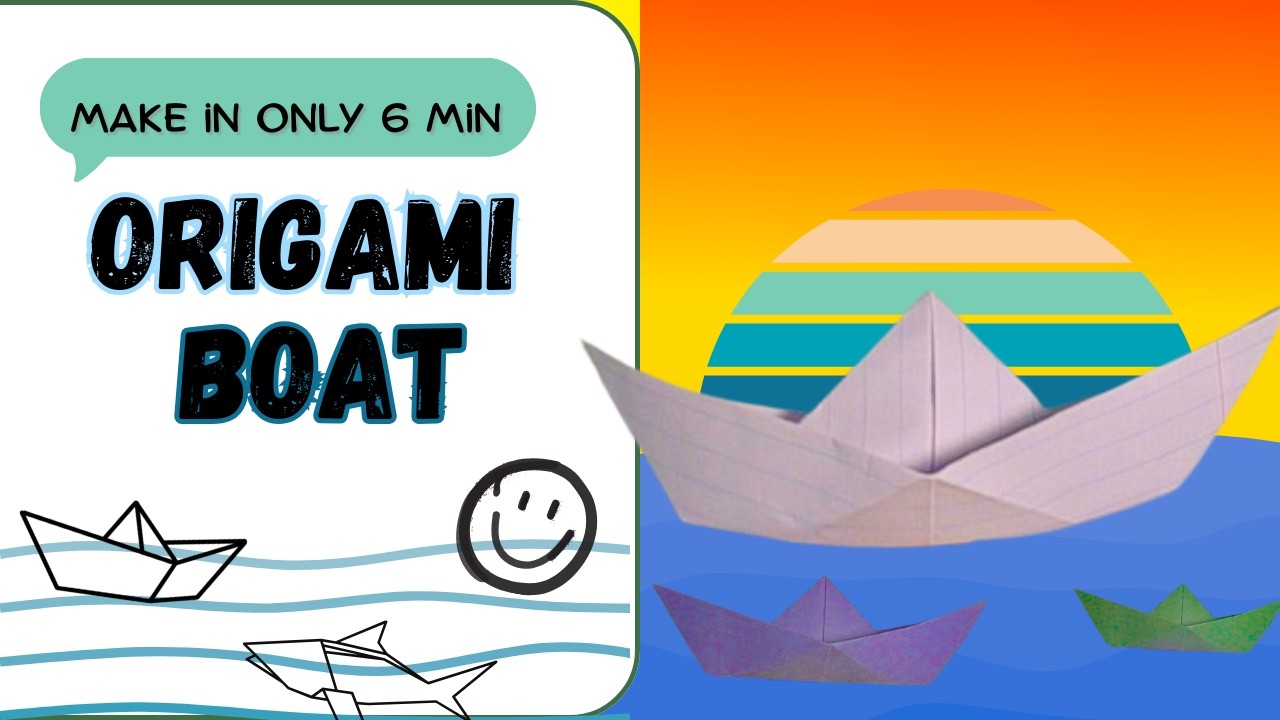 Easy Origami Boat made with A4 paper.  Actually Floats!