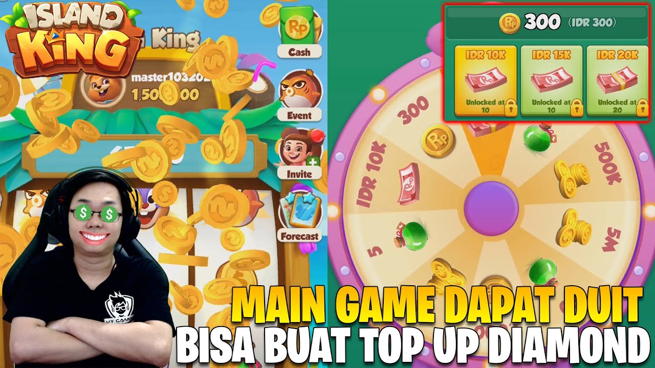 TUTORIAL MAIN GAME DAPAT UANG TUNAI BUAT TOP UP DIAMOND - ISLAND KING GAMEPLAY