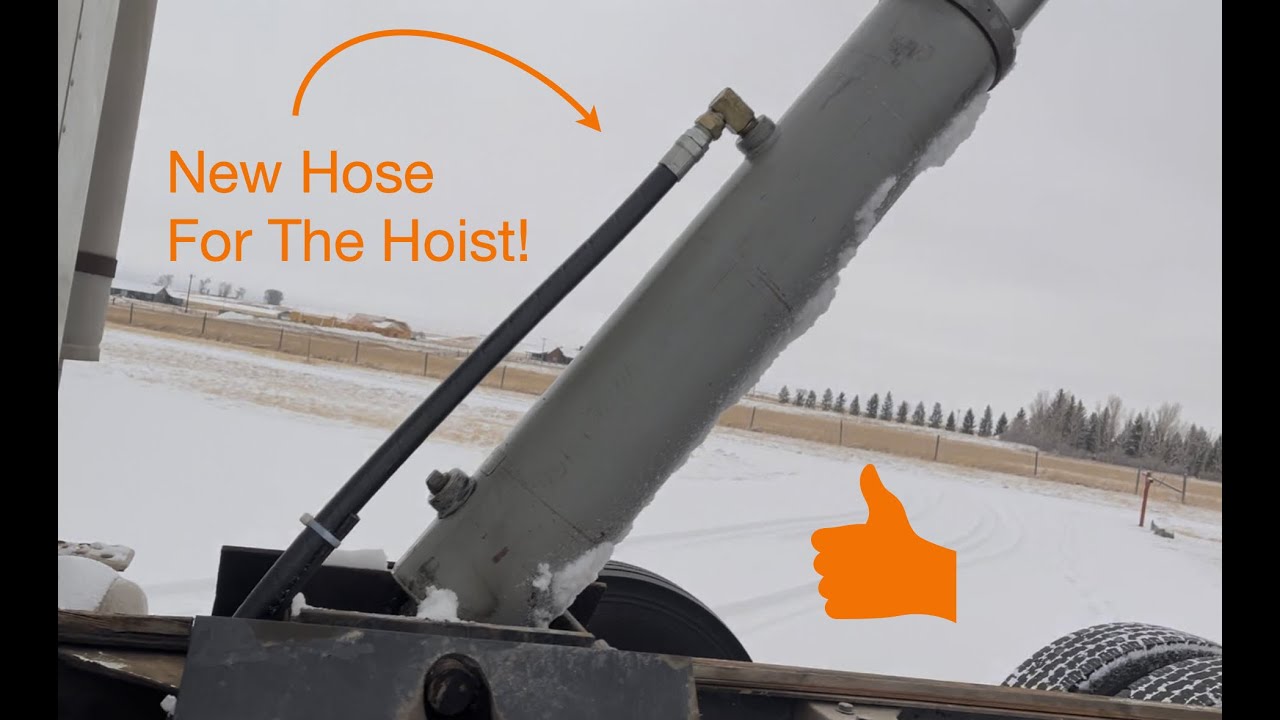Rookie replaces main hydraulic line on dump truck hoist