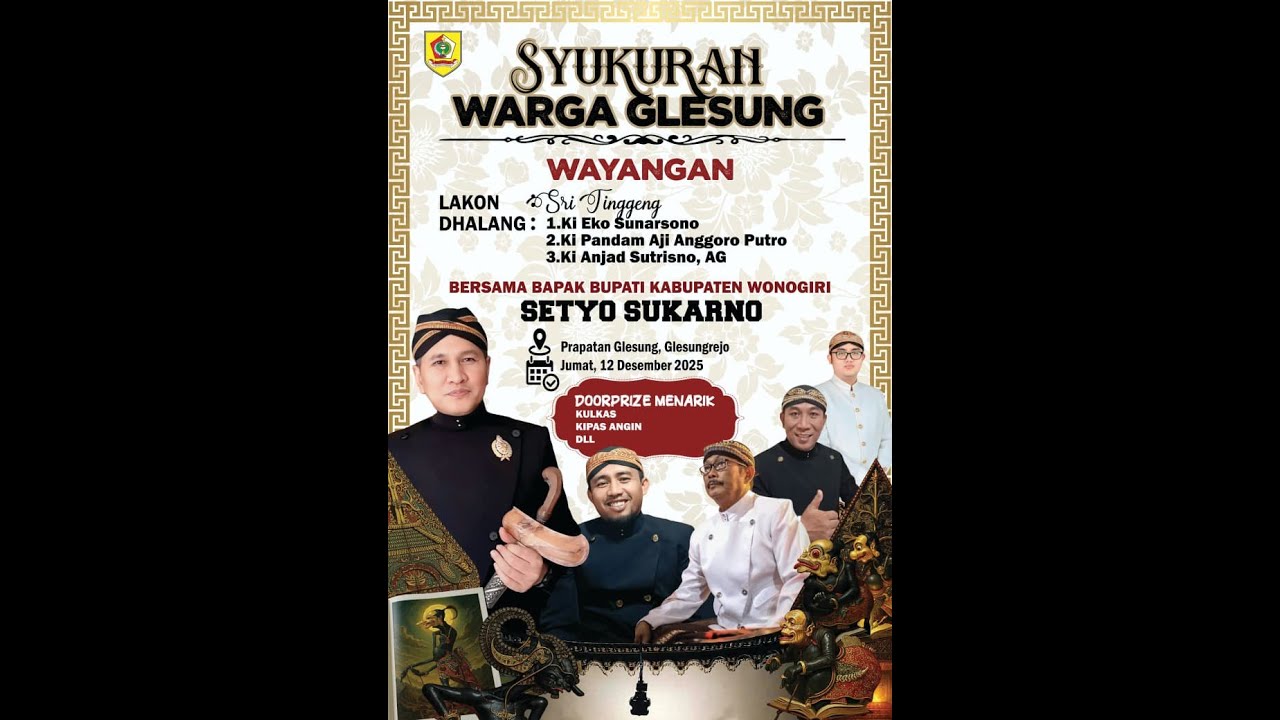 LIVE WAYANG KULIT DALM RANGKA SYUKURAN WARGA GLESUNG// JUMAT 12 DESEMBER 2025