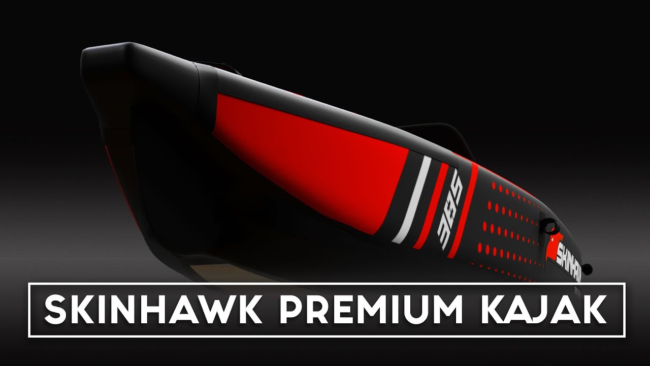 Kajak aufblasbar 2 Personen - SKINHAWK Kajak Premium Full Drop Stitch 2-Sitzer, 385 cm x 85 cm, rot