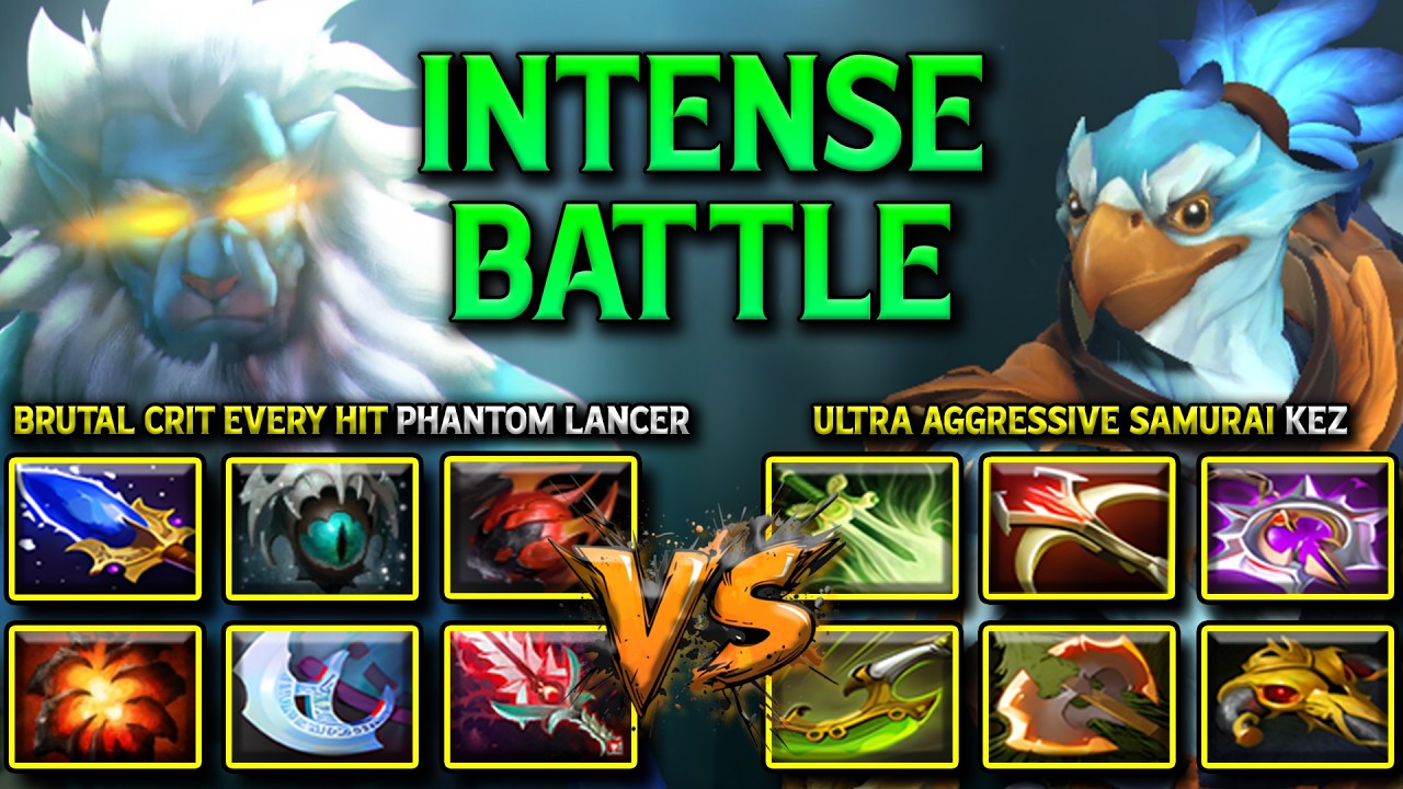 INTENSE CARRY BATTLE | BRUTAL CRIT EVERY HIT PHANTOM LANCER VS. ULTRA AGGRESSIVE SAMURAI KEZ DOTA 2