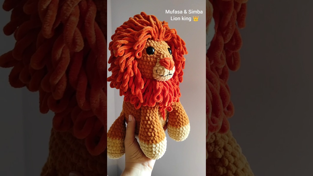 Mufasa Lion King / Simba Crochet Lion #diy #crochet #short #lionking #shorts #pattern #amigurumi