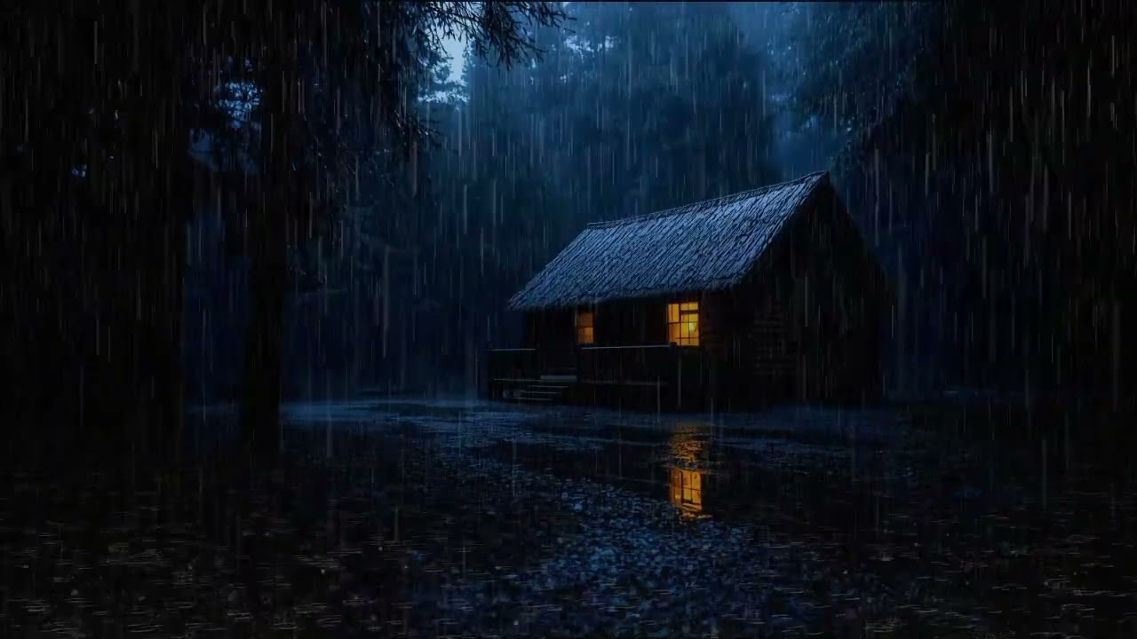 ⚡🌑 Dark Rainy Night Atmosphere | Relaxing Rain & Soft Thunder All Night