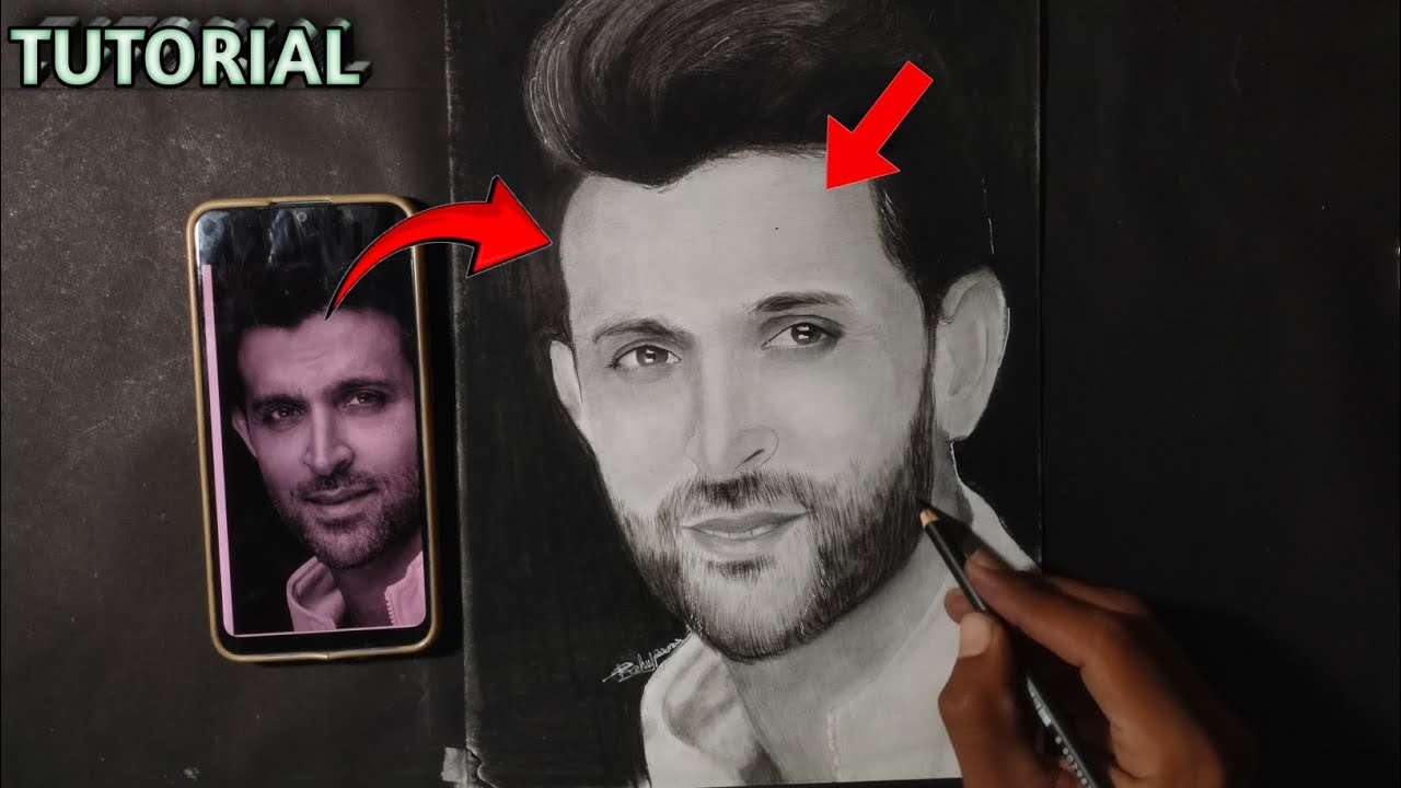 Ritik roshan realistic portrait final part how to draw ritik roshan 